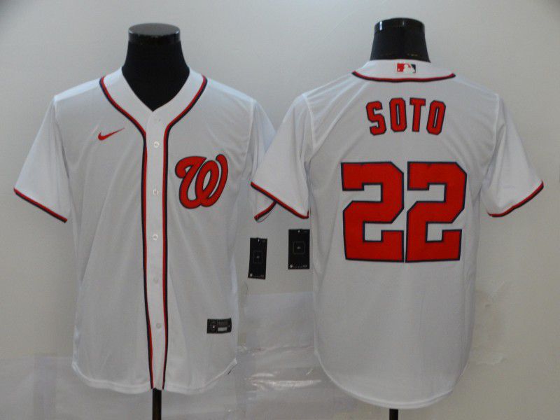 Men Washington Nationals #22 Soto White Nike Game MLB Jerseys